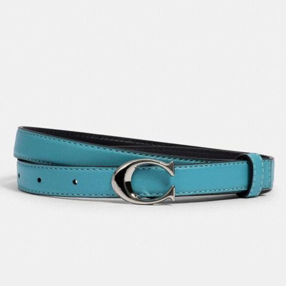 Coach Belt Signature Buckle Sz Medium Light Blue/Turquoise Brand New W/ Tag - Picture 1 of 3